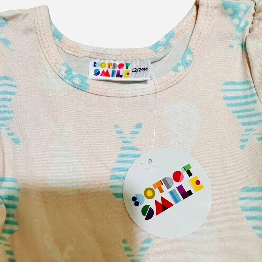 Dot Dot Smile Baby Size 12/24M Pink Bunny Rabbit Print Twirl Skirt NWT